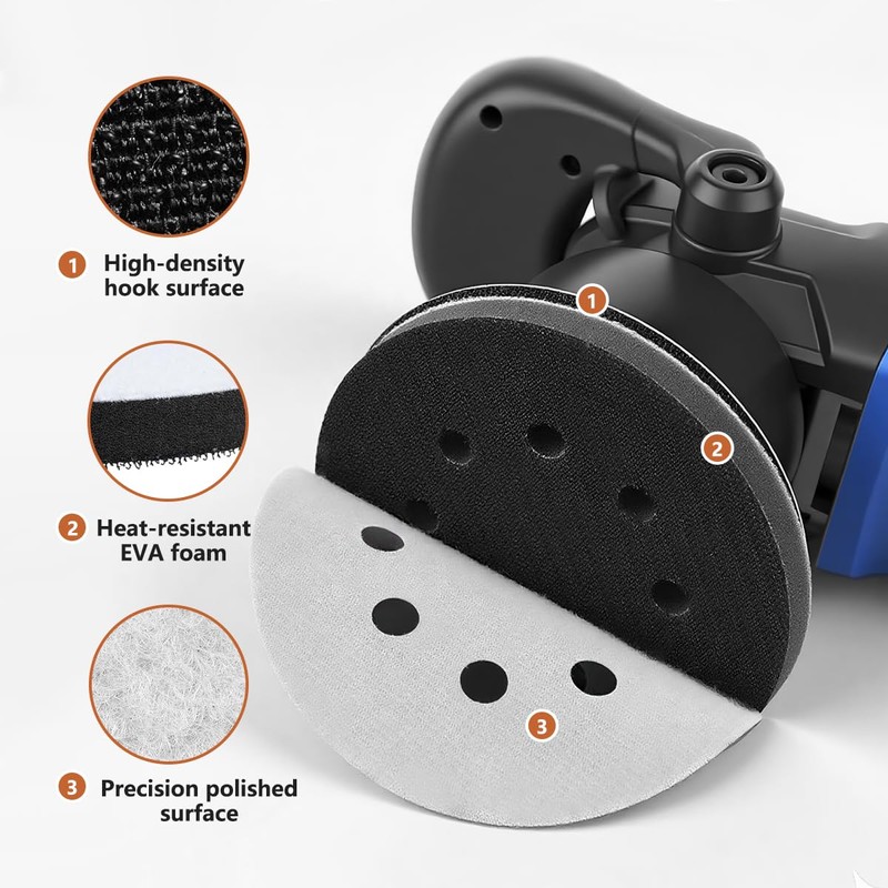 Kinsound 4 Pack 5 Inch Premium Foam Sanding Pads, 8