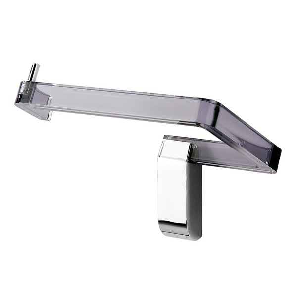INDA A57250DL Avenue, Toilet Roll Holder, Polymethylmethacrylate, Brass, Chrome/Smoke, 10