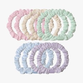 헤어 머리 끈 곱창 밴드 파스텔 세트 (WFIQCXF) Pastel Set Hair Tie Scrunchie Band (WFIQCXF)