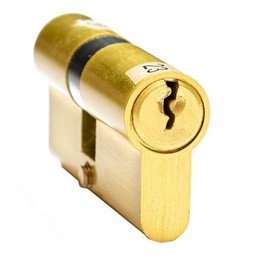 FELGNER Double Cylinder Euro Zero Lock Cylinder Profile Cylinder Door Lock Security Lock for Doors Front Door Apartment Door - Includes 3 Beard Keys | 30 / 35 mm Brass