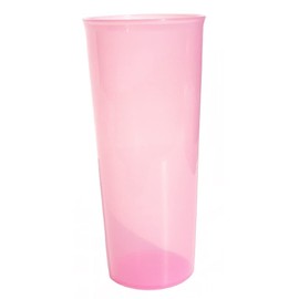 Vaso Tupperware liso transparente rosa pastel 16 onzas
