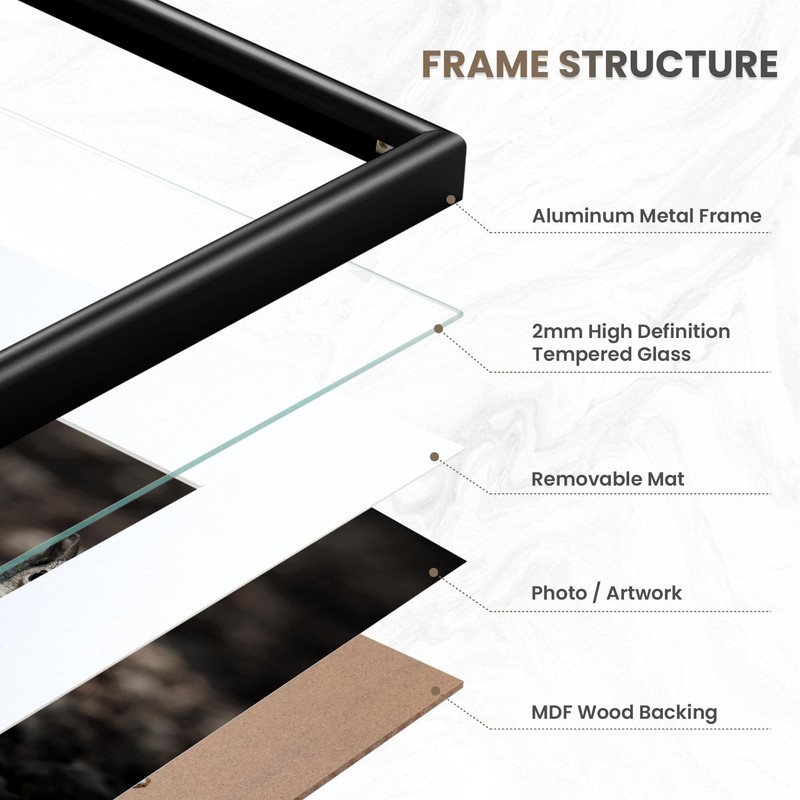 12x16 Picture Frame Black, Aluminum Picture Frames 12"x16", 12x16 Picture