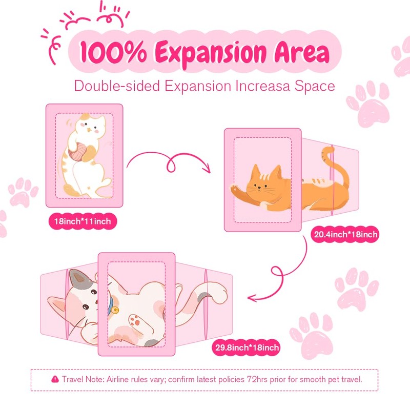 Double Expandable Cat Carrier,Airline Approved Soft-Sided Pet Travel Carrier for