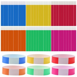 Sporgo Tyvek Entrance Bands Waterproof Festival Bands 6 Colours Ribbon Paper Bracelets 19 x 255 mm for Safety at Events Wedding Parties Pack of 600