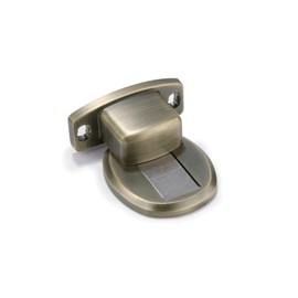 LA LOURDE - Magnetic Door Stop - Zinc Alloy - Bronze Colour - Prevents Impacts Against Walls - Keeps Interior Doors Open - French Brand - Extra Flat - 5 x 5.6 x 1 cm