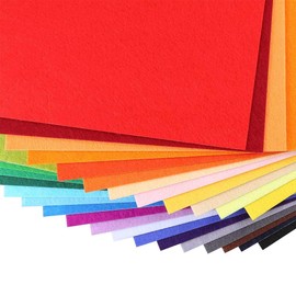 Caydo 30 Pcs 8" x 12" Adhesive Backed Felt Fabric Sheets, Assorted Color Christmas Felt Sheet for Sewing DIY Craft and Christmas Decorations