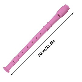 3 Pack 8 Hole Soprano Recorders Descant Flute With Cleaning Rod German Style for Beginner Graduation or Back to School Gift (blue, pink, white)