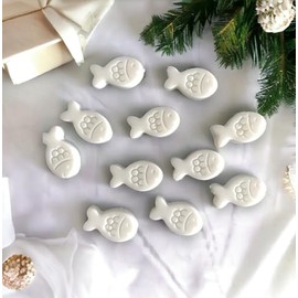 Soap Fish White Pack of 50 (Vegan), Guest Gift (Fresh Sea Salt)