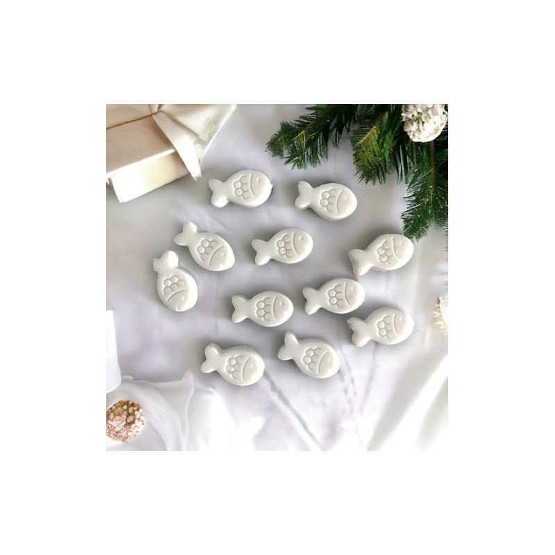 Soap Fish White Pack of 50 (Vegan), Guest Gift (Fresh