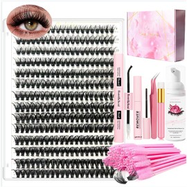 DIY Wimpernverlängerung Kit 280 PCS 9-16mm Länge 40D Curl Individuelle Wimpern Kit für Anfänger Lash Bond and Seal Wimpernkleber Entferner Pinzette WimpernShampoo Wimpernanwendungswerkzeug