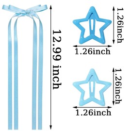 18 Stück Rosa Blau Lila Stern Haarspangen Mädchen Haarschleife Sterne Haarclips Damen Schleifen Haarspange Haarschmuck Schleifenband Haarclip Star Hair Clip Bow Hair Clips Schleife Hair Accessories