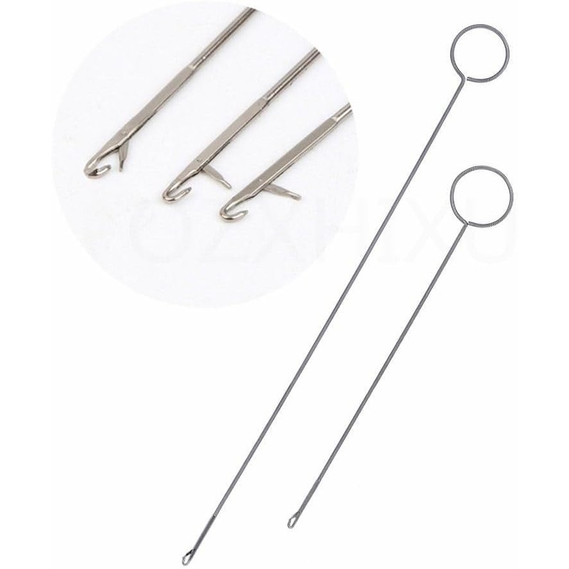 Silver Long Type Sewing Loop Turner Hook Stainless Steel Loop