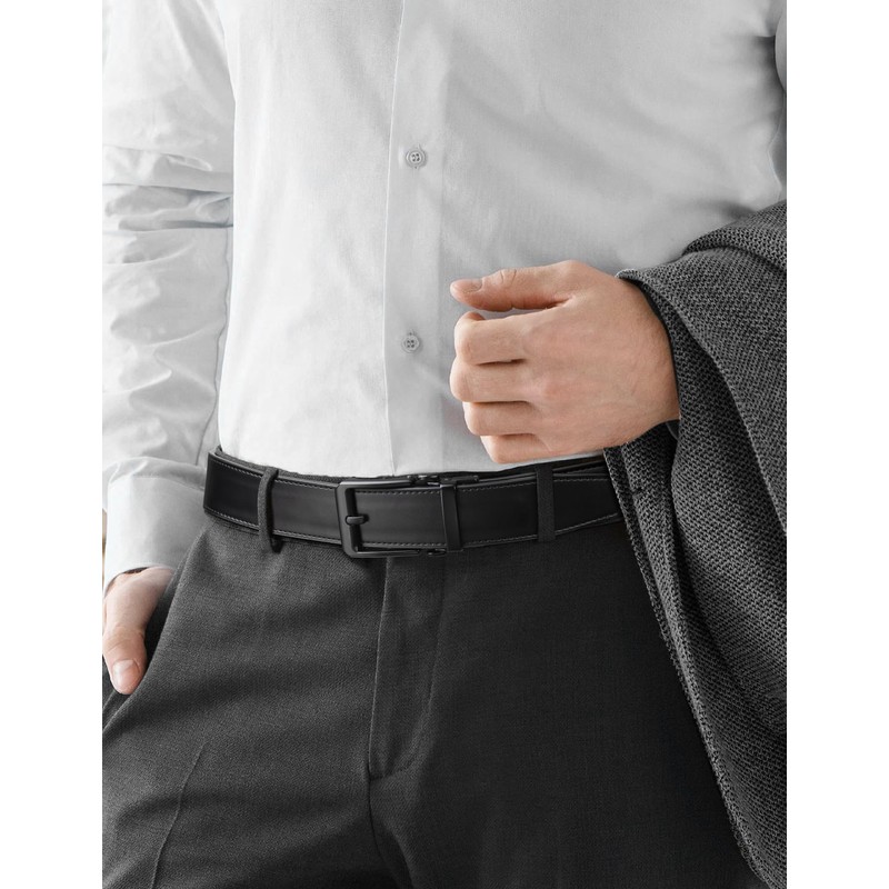 JUKMO 1.5" (38mm) Leather Ratchet Belt for Men in Gift