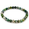 Taddart Minerals Moss Agate Bracelet, Green 18 cm, Handmade with