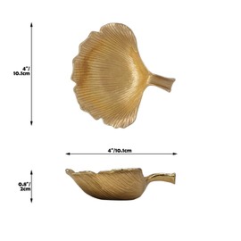 Metal Jewelry Dish, Small Leaf Shaped Ring Holder Jewelry Organizer, Trinket Dish Vanity Tray for Dresser Christmas Birthday Wedding Gifts