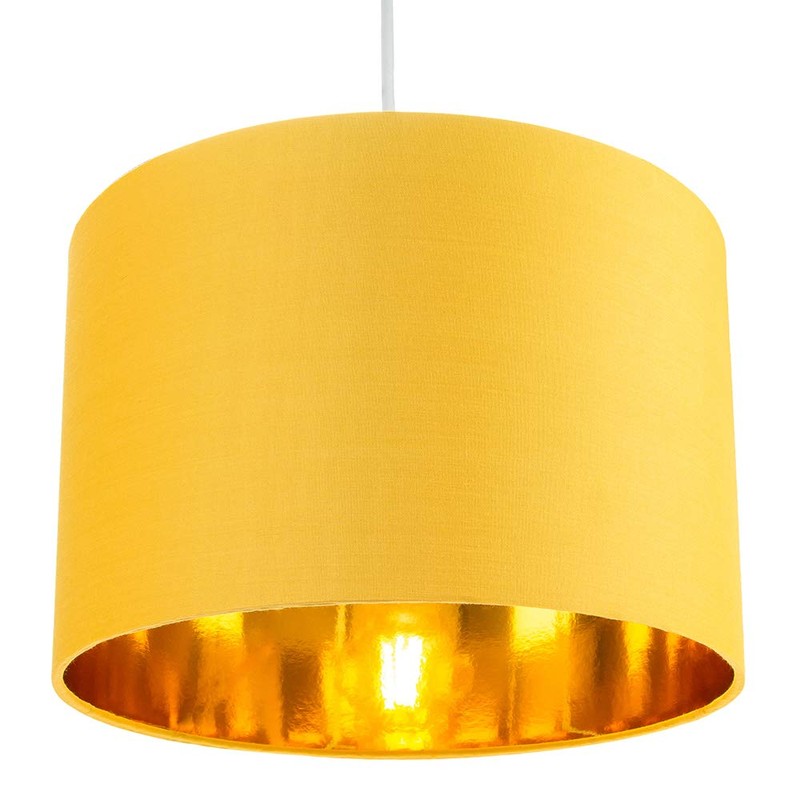 Contemporary and Chic Ochre Cotton 12" Table or Pendant Circular