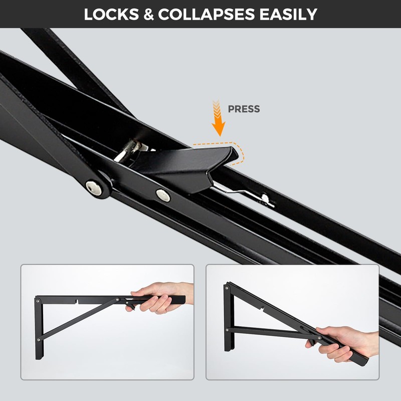 JOY DECOR 14 Inch Heavy Duty Folding Shelf Brackets, 2