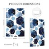 Navy Sky Blue Golden Abstract Hexagon Modern Geometric Honeycomb Marble