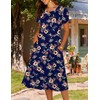 HOTOUCH Women's Summer Casual Short Sleeve Aline Midi Dress Floral