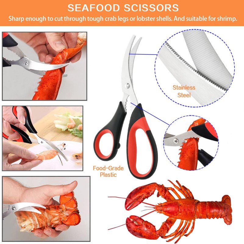 Crab Crackers And Tools, Crab Leg Cracker Tool Set Of