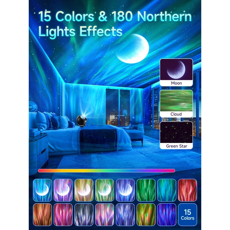 Starry Sky Projector, 180 Light Modes Galaxy Projector Luxocean Lamp,