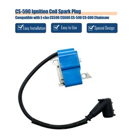 CS-590 Ignition Coil Spark Plug Set Fit for E-cho CS590 CS600 CS-590 CS-600 Chainsaw, Replaces A411001340/ CA10036 83GD, Ignition Coil Module Replace A021001662 A021001660