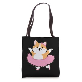 Cute Corgi Ballerina, Funny Ballet Corgi Tote Bag
