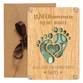 BOFUNX Baby Gift Birth Gift Money Gift Baby Wooden Money Gift Packaging for Birth Christening Pregnancy Announcement