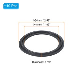 PATIKIL 10 Pcs Tri Clamp Gaskets 64mm OD 48mm Inner Diameter Sanitary TC Tri Clamp Gasket Tri Pipe Rubber Sleeve Washers Pipe Fittings