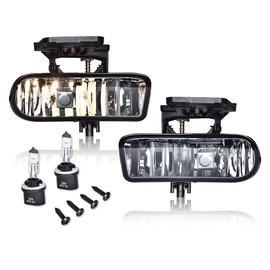 PIT66 Fog Light, Compatible with 1999-2002 Chevy Silverado 1500 2500/2001-2002 Chevy Silverado 3500/2000-2006 Chevy Suburban Tahoe Left/Right, Smoky