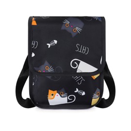 FuninCrea Bike Handlebar Bag Waterproof Bike Bag with Double Layer Storage Pockets, Cycling Handlebar Bags Stereoscopic Bicycle Bags Motorcycle Multi-Purpose Bicycle Accessories (Cat)