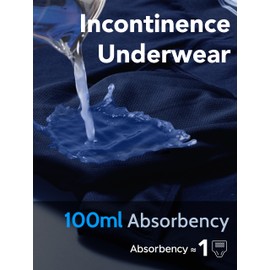 TIICHOO Mens Incontinence Underwear Washable Cotton Reusable Leakproof Underwear 4 Pack(3X-Large, Black/Gray/Navy/Burgundy)