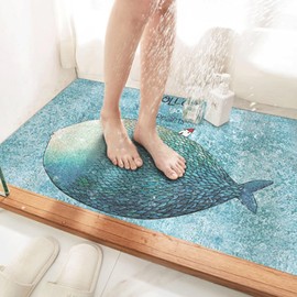 LY4U Non-Slip Shower Mat for Outdoor Shower, Anti Mould PVC Bath Mat Bathroom and Wet Shower Areas