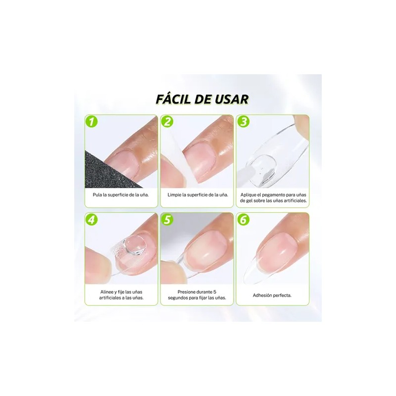 Pegamento Para Tips De Uñas Con Pincel 10ml 3pcs Cherimoya
