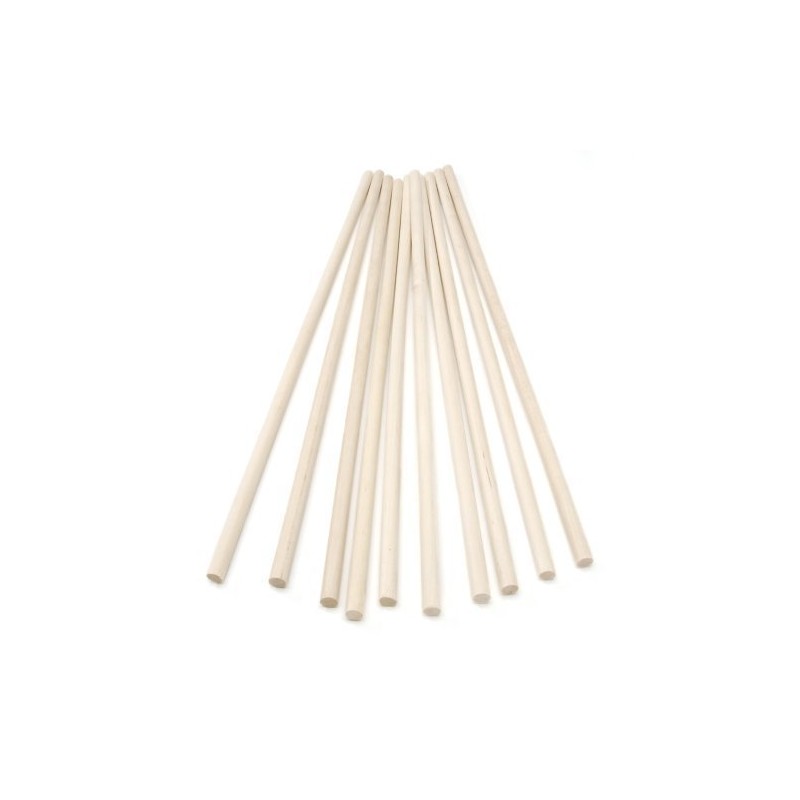 15cm Wooden Craft Sticks - Hardwood Dowels Poles 6mm Diameter