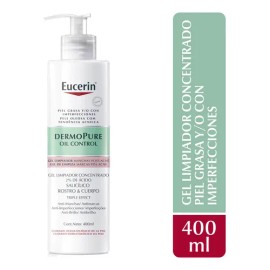 Eucerin Dermopure Gel Limpiador Facial Concentrado Piel Grasa Día/Noche 400ml