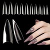 LUFFLOK Medium Almond Nail Tips, 500 Pcs Half Cover Natural