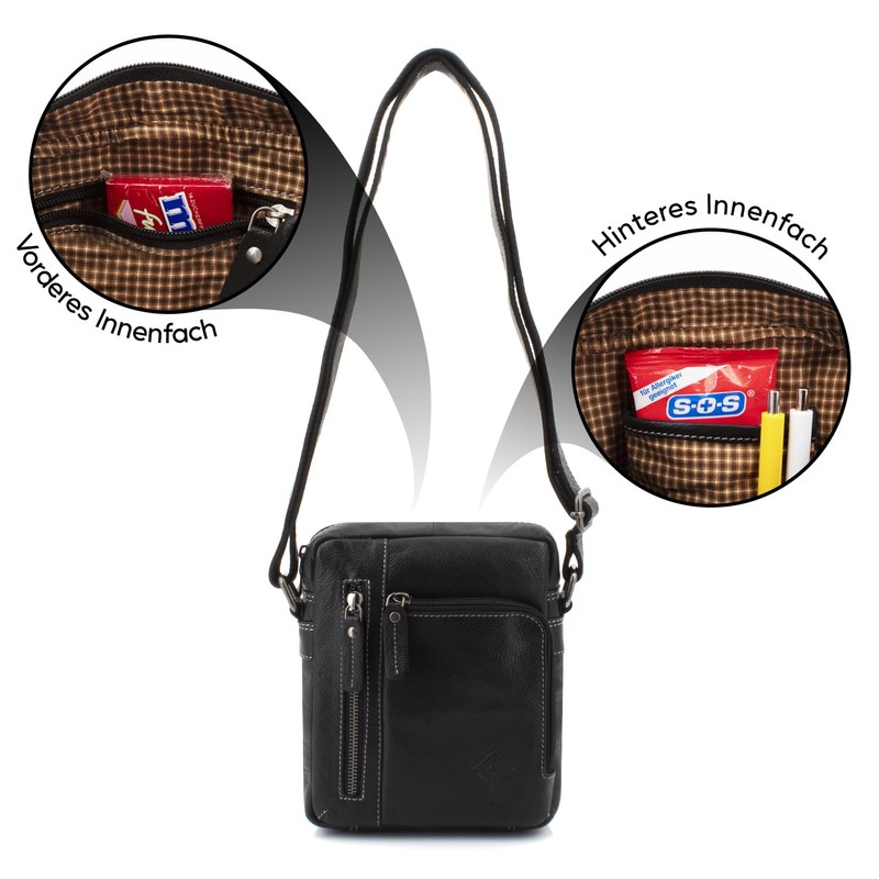ekavale Men's Leather Shoulder Bag - Shoulder Bag for Men,