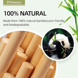 Dtmasao 1/2 x 17.5 Inch 10 PCS Dowel Rods Wood Sticks Wooden Dowel Rods - Unfinished Bamboo Sticks - for Crafts and DIYers