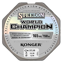 Konger Fishing Line World Champion Fluorocarbon Coated 0.10-0.30 mm/150 m Monofilament Line Super Strong (0.30 mm / 12.30 kg)