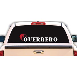 Western Decal Guerrero Mexico Stickers para Trocas Calcomanias para Autos Mexican Stickers for Trucks and Cars Estilo Ranchero con Caballo (2" x 10")