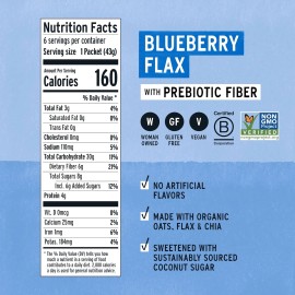 Purely Elizabeth Classic Cinnamon Oatmeal with Prebiotic Fiber, 9.12oz (6 Pack)