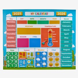 My First Daily Magnetic Calendar | Weather Station for Kids | Moods and Emotions | Preschool Learning Toys | Classroom Calendar Set |Usable on Wall or Fridge