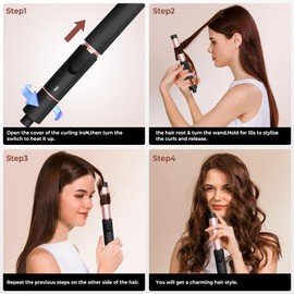 MIni Curling Iron 1 inch，Double Voltage Travel Curling Iron Mini, Hot Tools Curling Irons for Short Hair, Small Curling Wand for Women (Black)