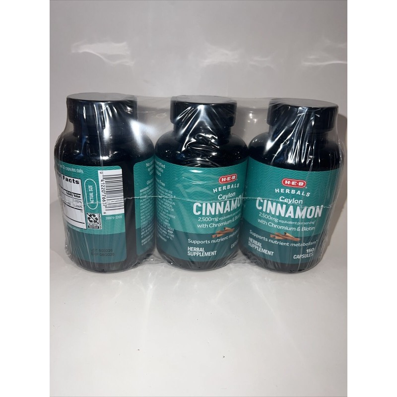 H-E-B 3 PAC H‑E‑B Herbals Ceylon Cinnamon with Chromium &