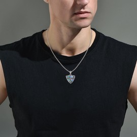 URONE St. Michael Necklace 925 Sterling Silver Saint Michael Pendant Necklace Saint Amulet Catholic Jewellery Gifts for Men Women