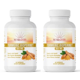 NutriSaver Turmeric w/ BioPerine - 650mg Immune Support Blend Ultimate Defense, Pack of 2