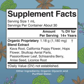 Extracto Kava Calmante Orgánico 30ml Liquido Mary Ruths                                                                                               
