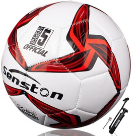 Senston Soccer Ball, Size 5, Training Ball for Adults and Youngsters, Soccer Game, with Pump