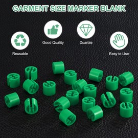 M METERXITY 100 Pack Clothes Hanger Marker Plastic Garment Color Coding Size Clip Fits 3.5mm Rod Clothes Wire Hanger Color Coding Marker [Dark Green]
